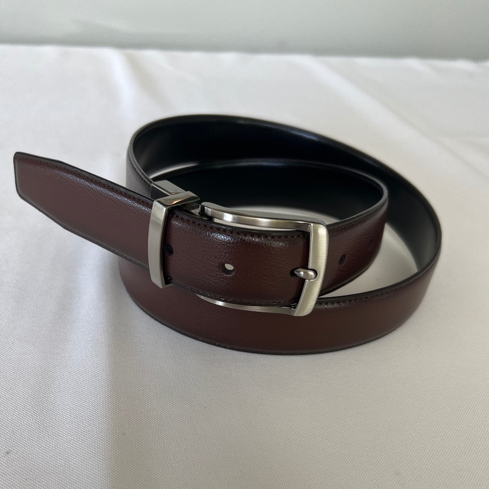 SALE, 3 for $12, Perry Ellis Reversible, Men's 34/85,  Brown/Black Leather Belt